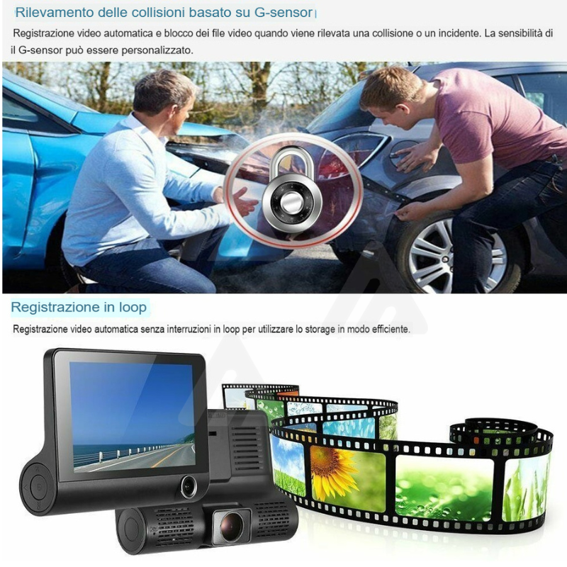 Monitor Auto DVR Dash Cam 4" FULL HD 1080P CARDVR