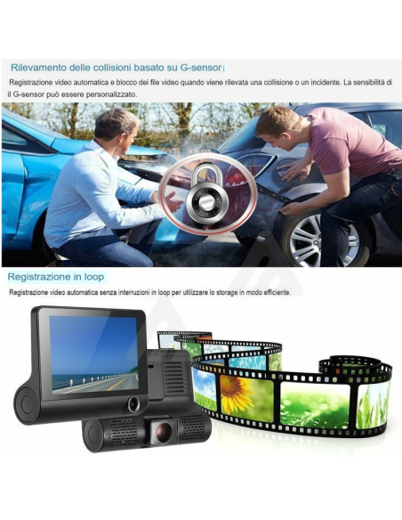Monitor Auto DVR Dash Cam 4" FULL HD 1080P CARDVR