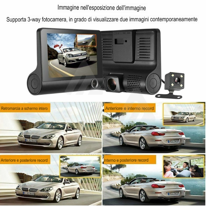 Monitor Auto DVR Dash Cam 4" FULL HD 1080P CARDVR
