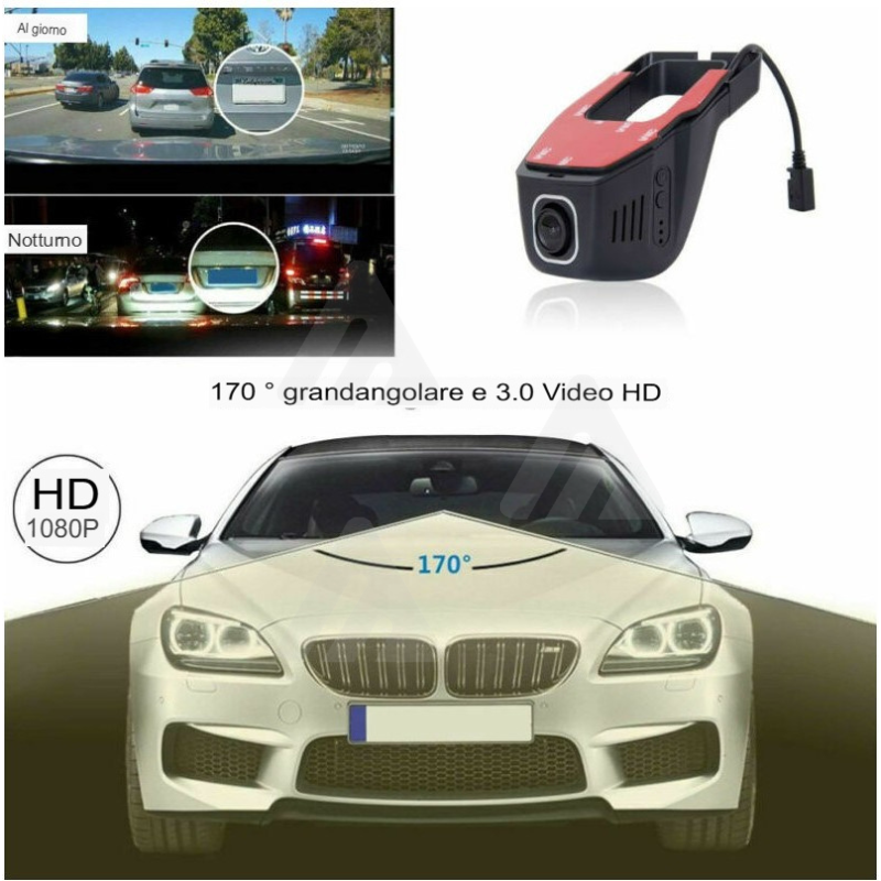 Telecamera Auto Full HD 1080P WiFi DVR Video...