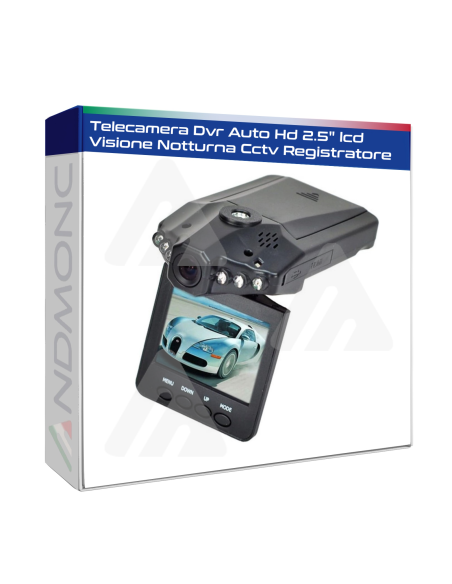 Telecamera Dvr Auto Hd 2.5" lcd Visione Notturna Cctv Registratore