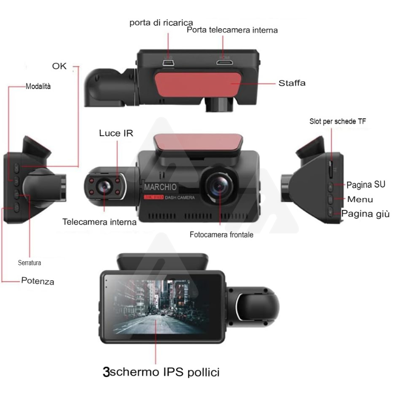 Telecamera Videoregistratore Dvr Auto Full Hd...