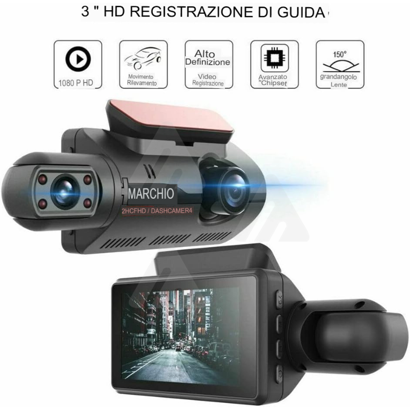 Telecamera Videoregistratore Dvr Auto Full Hd...