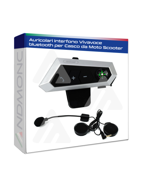 Auricolari Interfono Vivavoce bluetooth per Casco da Moto Scooter