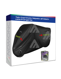 Telo Coprimoto felpato all black catarifrangente