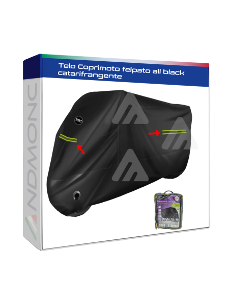 Telo Coprimoto felpato all black catarifrangente
