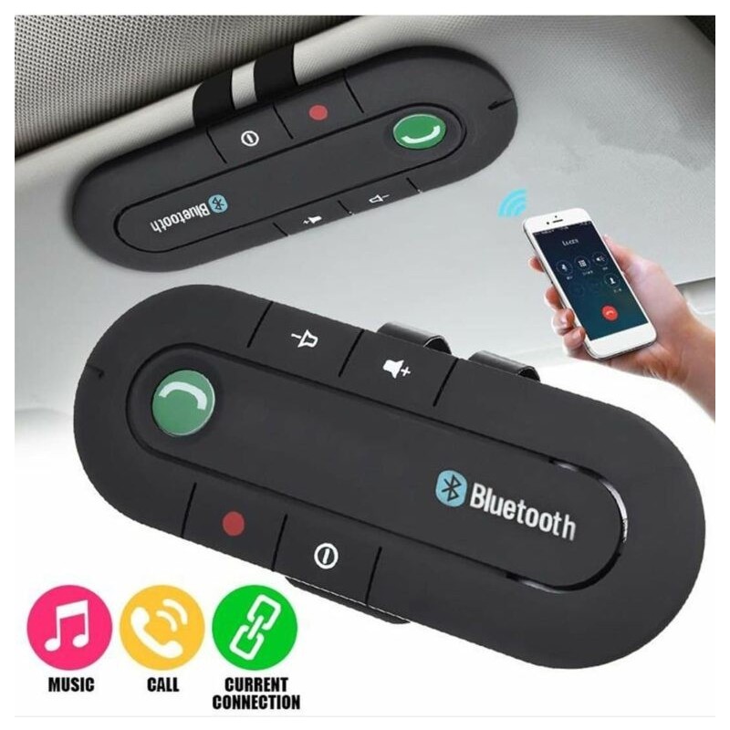 Kit vivavoce Bluetooth auto con 2 connessioni - Nero - Italiano