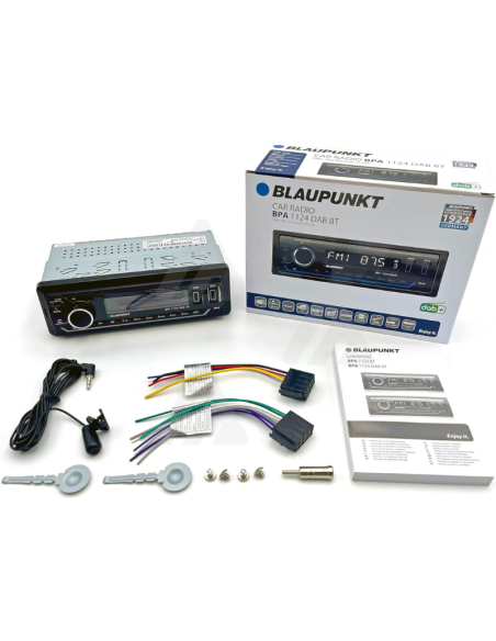 Blaupunkt autoradio 1-DIN, DAB+, Bluetooth, vivavoce, 2 x USB, ingresso Aux, Sub-Out, Multicolore, 200 Watt
