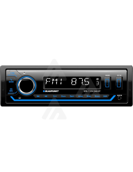 Blaupunkt autoradio 1-DIN, DAB+, Bluetooth, vivavoce, 2 x USB, ingresso Aux, Sub-Out, Multicolore, 200 Watt