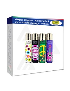 48pz. Clipper Accendini ricaricabili design misto