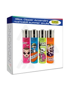 48pz. Clipper Accendini ricaricabili summer skulls