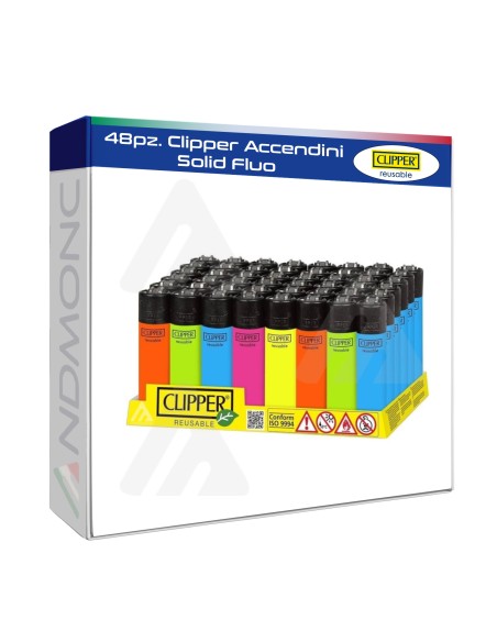 48pz. Clipper Accendini Solid Fluo
