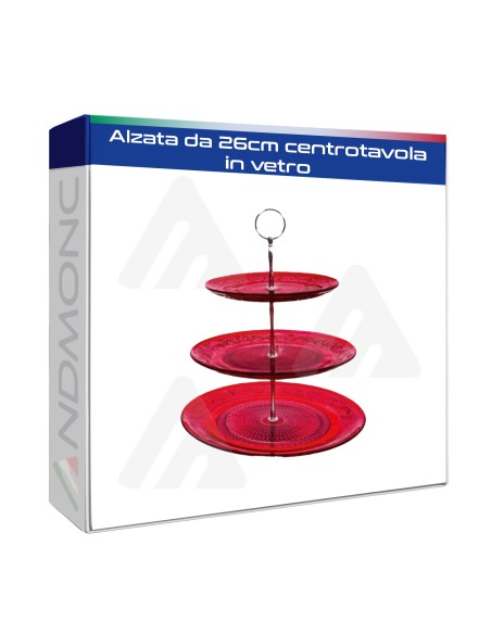 Alzata da 26cm centrotavola in vetro