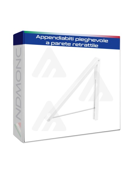 Appendiabiti pieghevole a parete retrattile, in alluminio