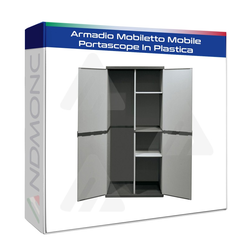 Armadio Mobiletto Mobile Portascope In Plastica 68 x 39,5 x 168