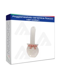 Poggiamestolo ceramica fiocco vari colori