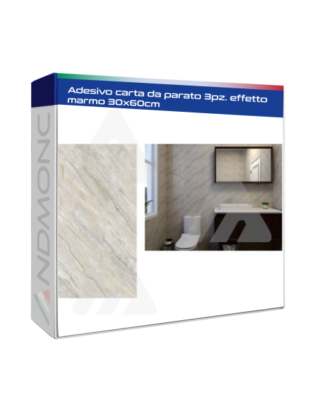 Adesivo carta da parato 3pz. effetto marmo 30x60cm