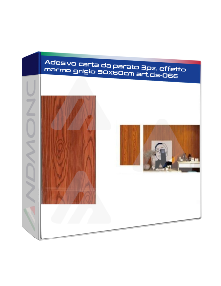 Adesivo carta da parato 3pz. effetto marmo grigio 30x60cm art.cls-066