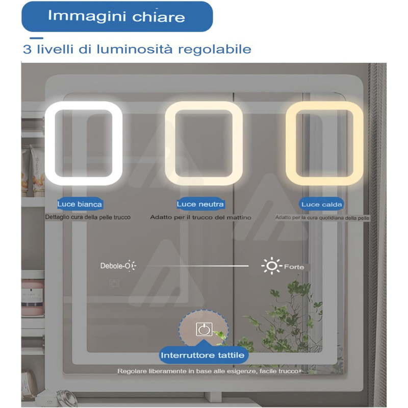 Tavolo da toeletta a LED con specchio...