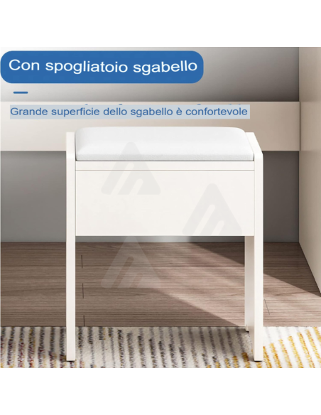 Tavolo da toeletta a LED con specchio scorrevole e sgabello per camera da letto, mobile da ragazza