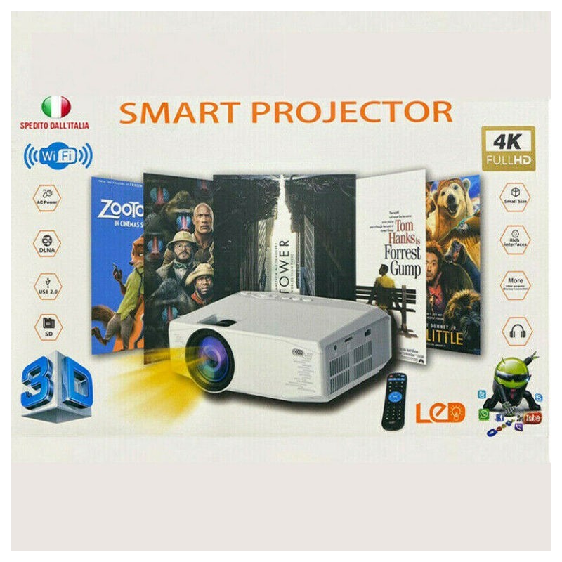 Proiettore android wifi 4dgb ram 64gb