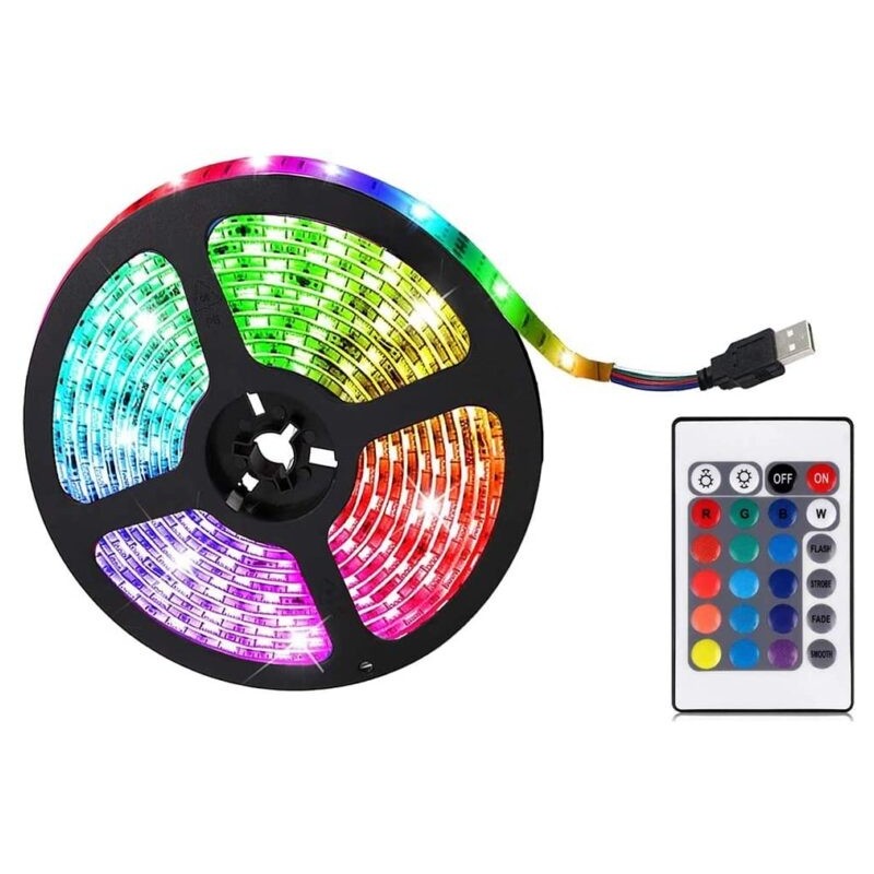 Striscia LED rgb 5m, con telecomando a 24 pulsanti