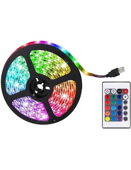 Striscia LED rgb 5m, con telecomando a 24 pulsanti