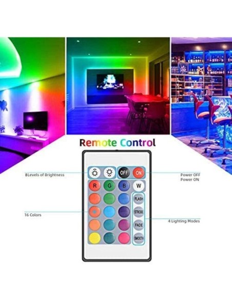 Striscia LED rgb 5m, con telecomando a 24 pulsanti