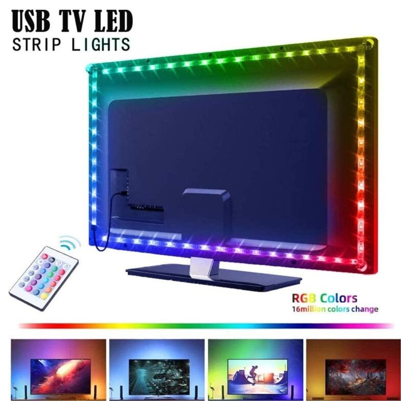 Striscia LED rgb 5m, con telecomando a 24 pulsanti