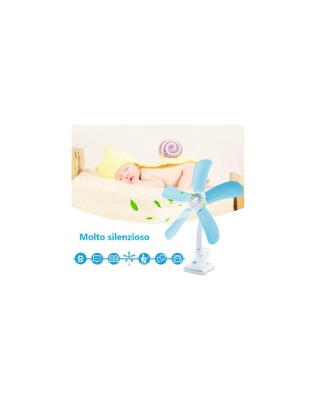 Mini ventilatore con pinza snodabile