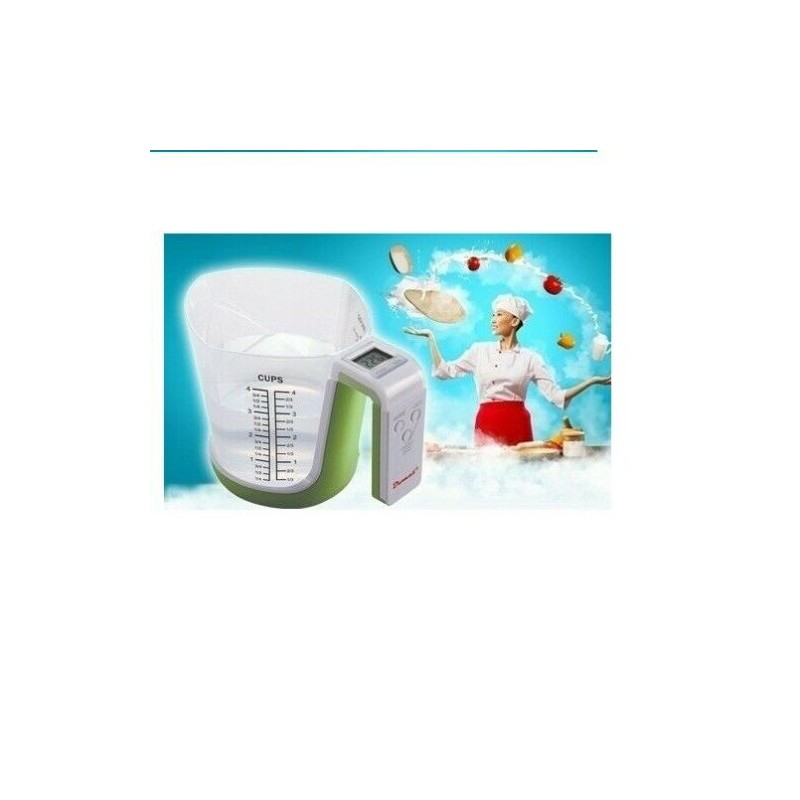 Bilancia digitale e caraffa graduata