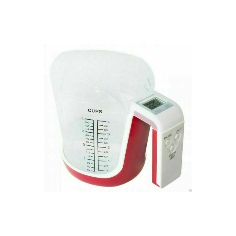 Bilancia digitale e caraffa graduata