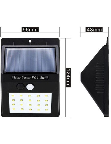 LED luce sensore movimento pannello solare ricaricabile