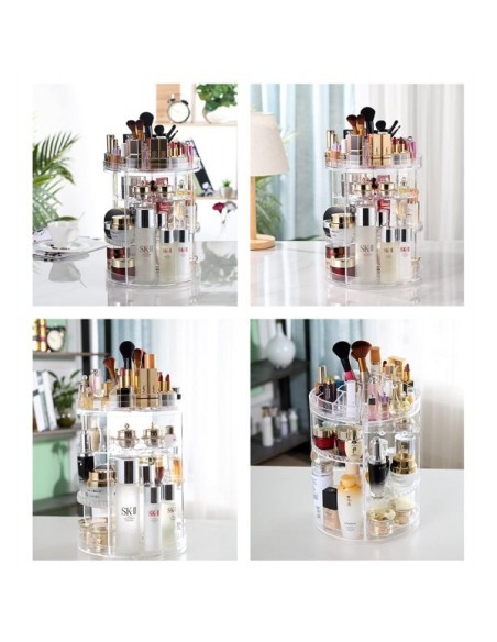 Espositore girevole 360 gradi porta trucco cosmetici
