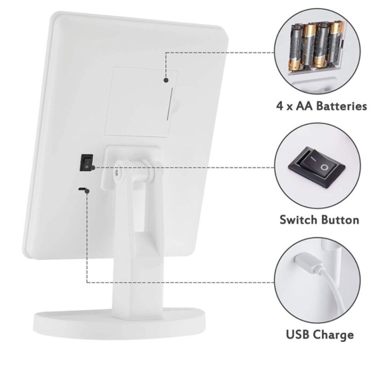 Specchio per il trucco con luce LED