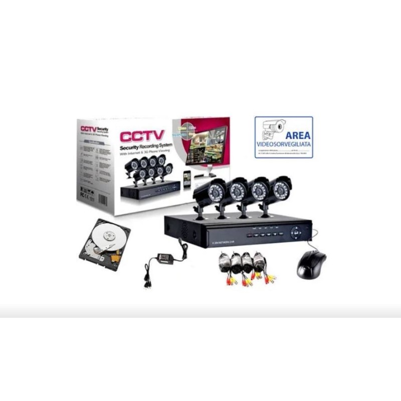 Kit videosorveglianza 4 Telecamere+DVR  4k