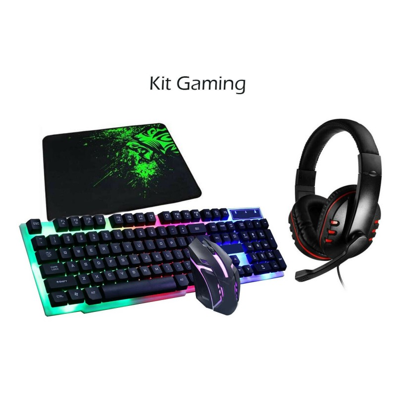 Kit completo gaming tastiera mouse cuffie...