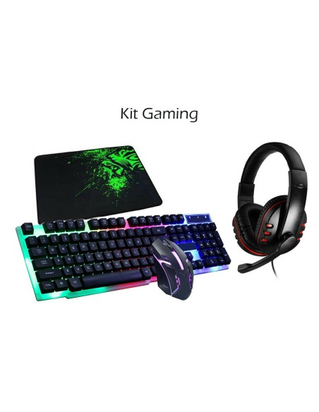 Kit completo gaming tastiera mouse cuffie tappetino 4 in 1 rgb
