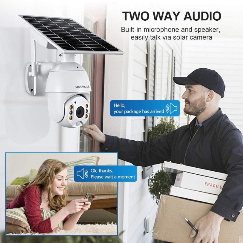 Telecamera wifi hd, pannelo solare e batteria