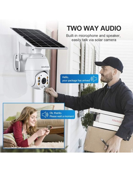 Telecamera wifi hd, pannelo solare e batteria
