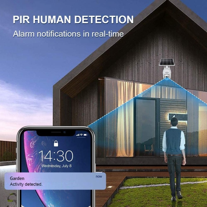 Telecamera wifi hd, pannelo solare e batteria