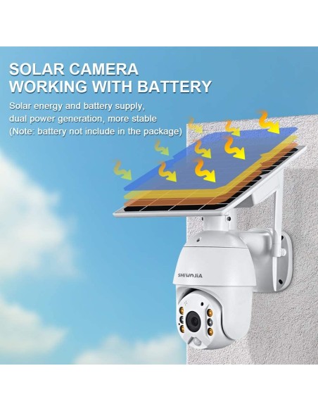 Telecamera wifi hd, pannelo solare e batteria