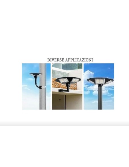 Faro led pannello solare 200W con staffa