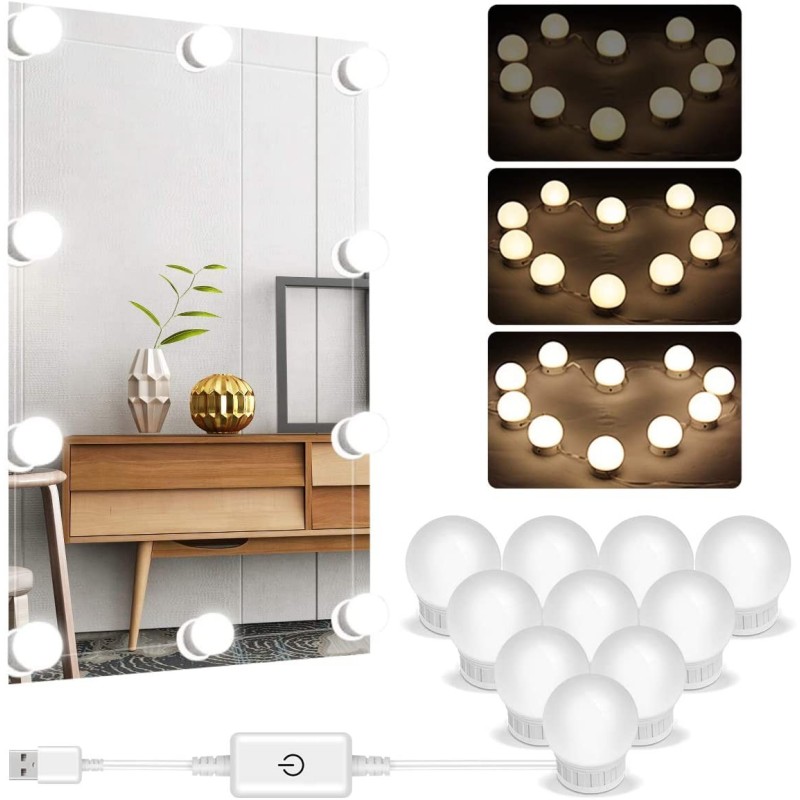 10 Lampadine led luci da specchio makeup