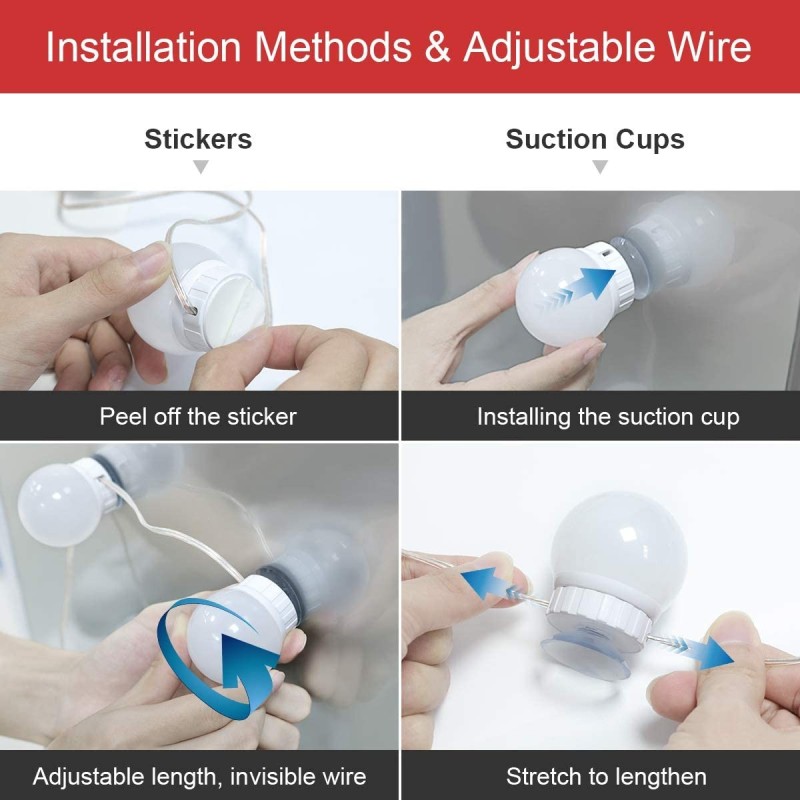 10 Lampadine led luci da specchio makeup