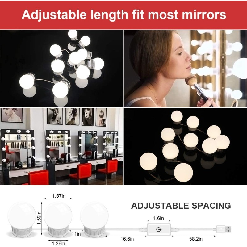 10 Lampadine led luci da specchio makeup