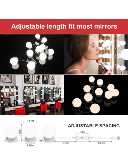 10 Lampadine led luci da specchio makeup