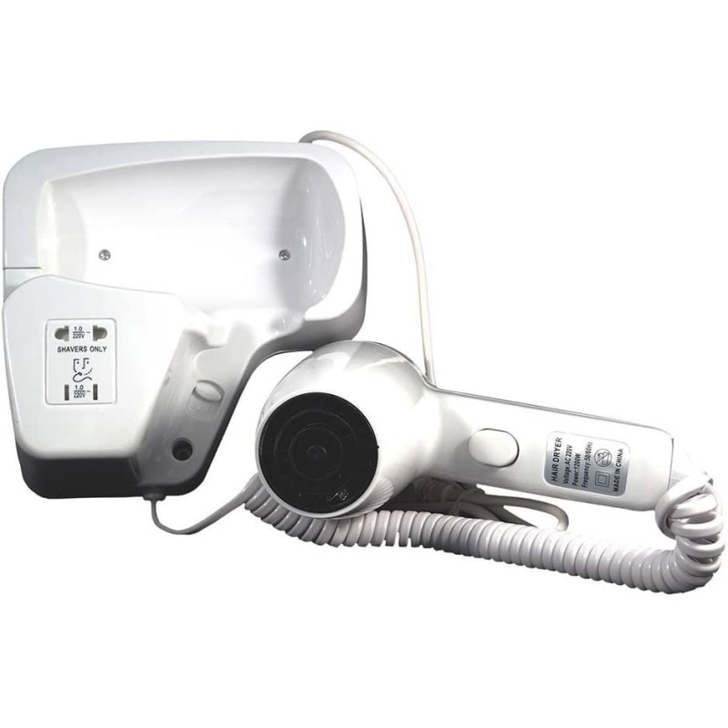 Asciugacapelli phono da parete 1300W