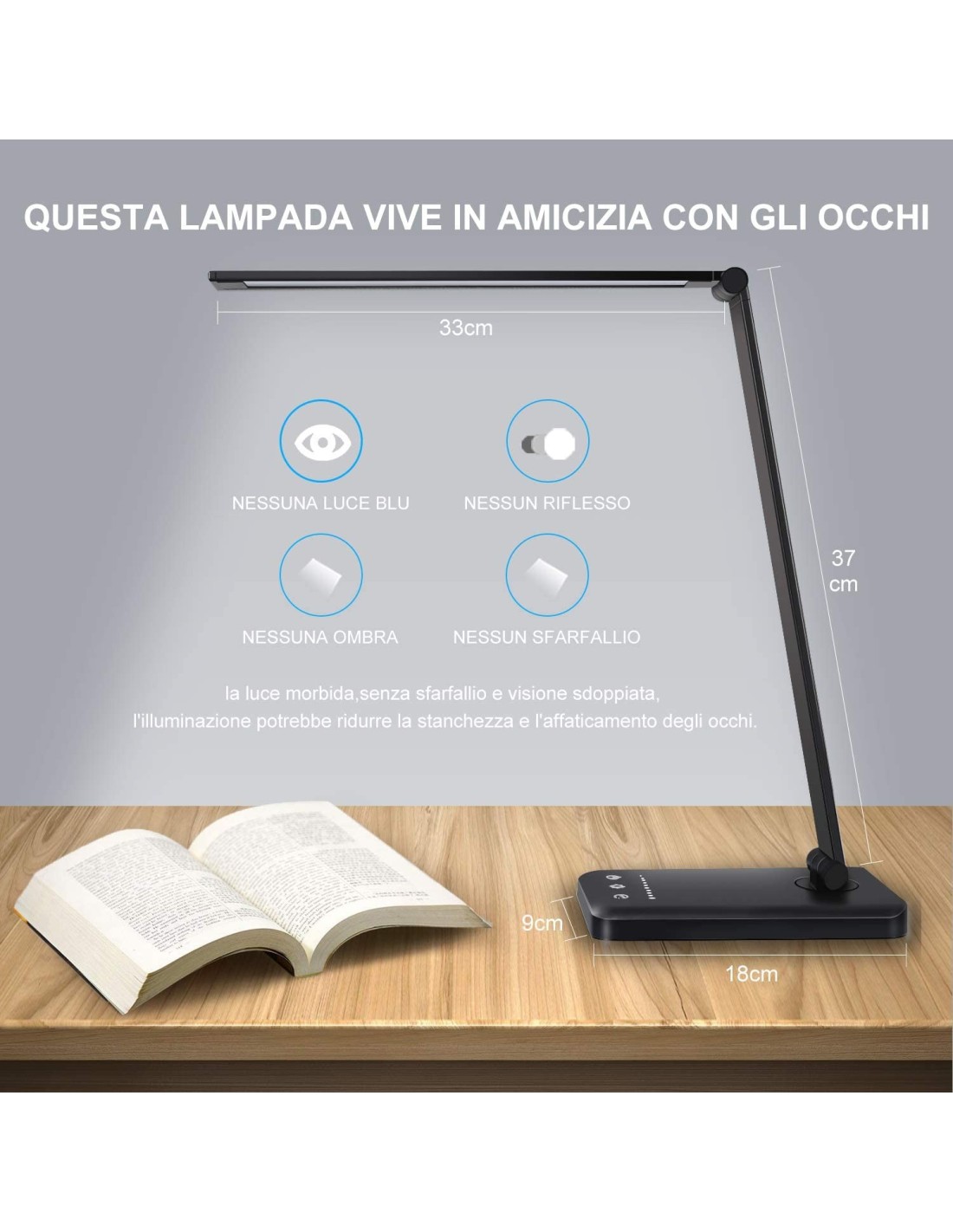 Lampada da scrivania led 10 livelli luminosità