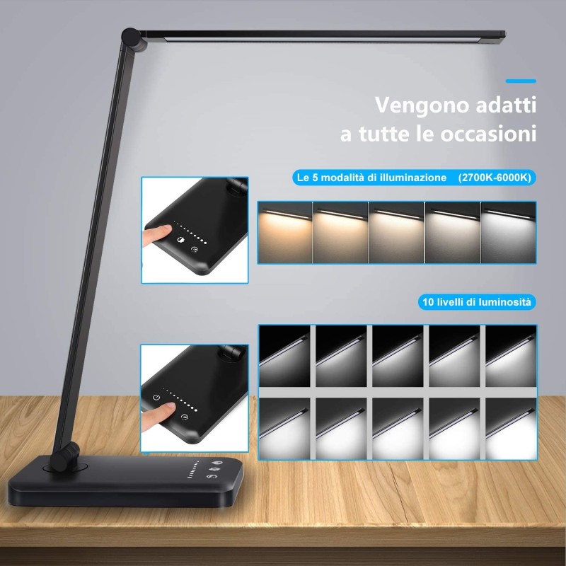 Lampada da scrivania led 10 livelli luminosità